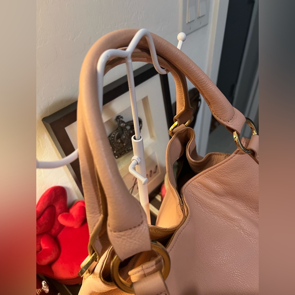 Gili Pink Leather Hobo Handbag Crossbody - Picture 9 of 16